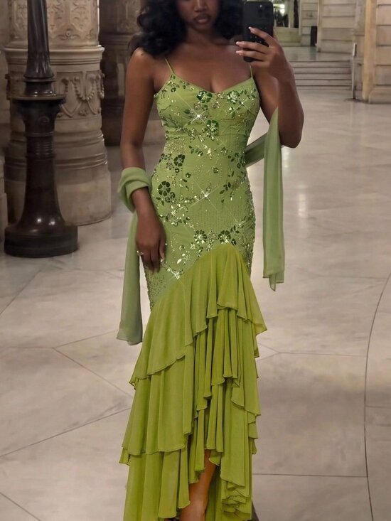 Dresses & Skirts - Green Sexy Women's Sequin Embellished Maxi Dress